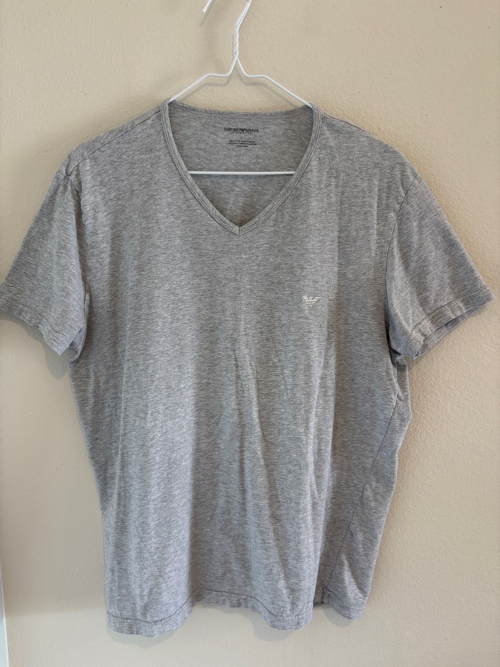 Emporio Armani Men's Gray Tee shirt          100 % Cotton